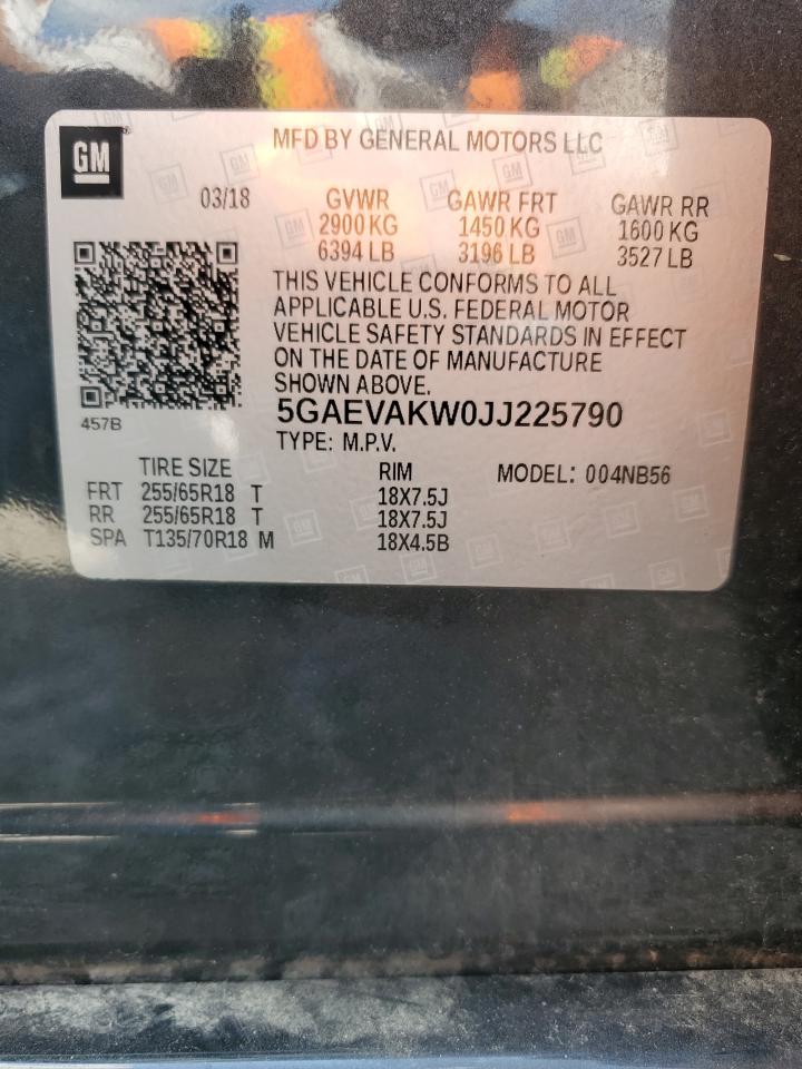 2018 Buick Enclave Essence VIN: 5GAEVAKW0JJ225790 Lot: 63413725