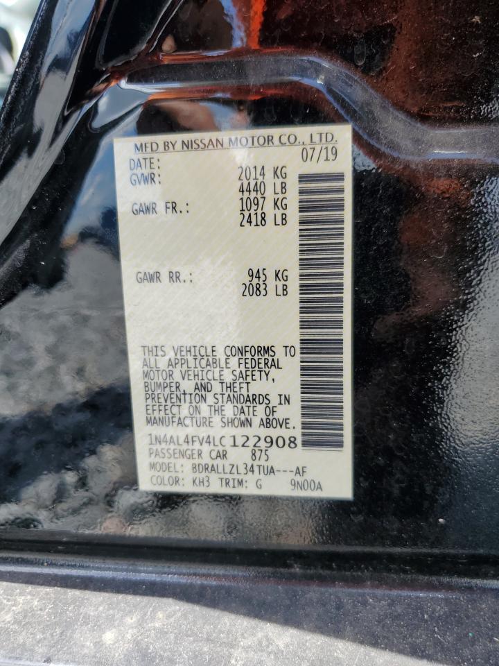 2020 Nissan Altima Platinum VIN: 1N4AL4FV4LC122908 Lot: 64096215