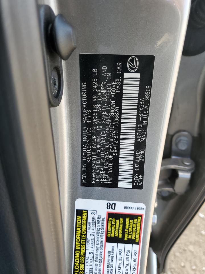 2020 Lexus Es 300H VIN: JTHBW1GG5F2094355 Lot: 63698265