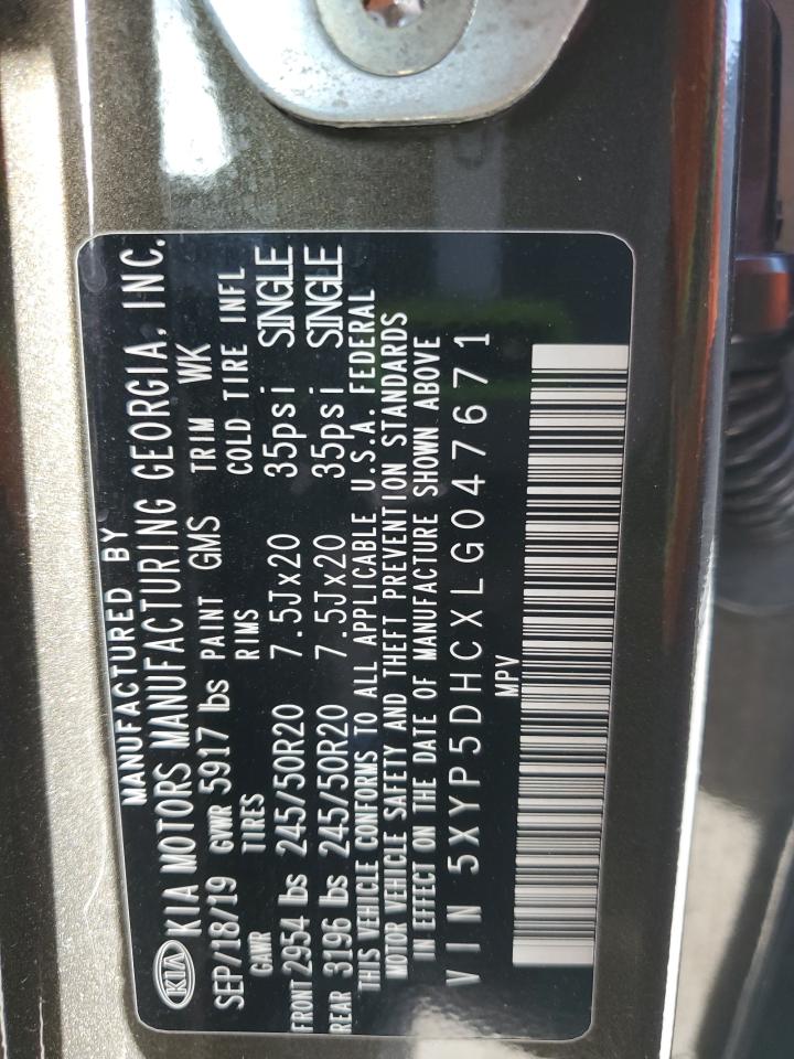 2020 Kia Telluride Sx VIN: 5XYP5DHCXLG047671 Lot: 63335605