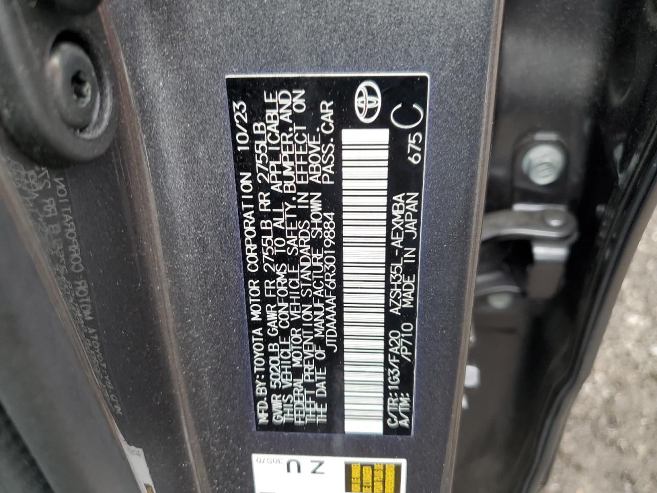 2024 Toyota Crown Xle VIN: JTDAAAAF6R3019884 Lot: 64932365