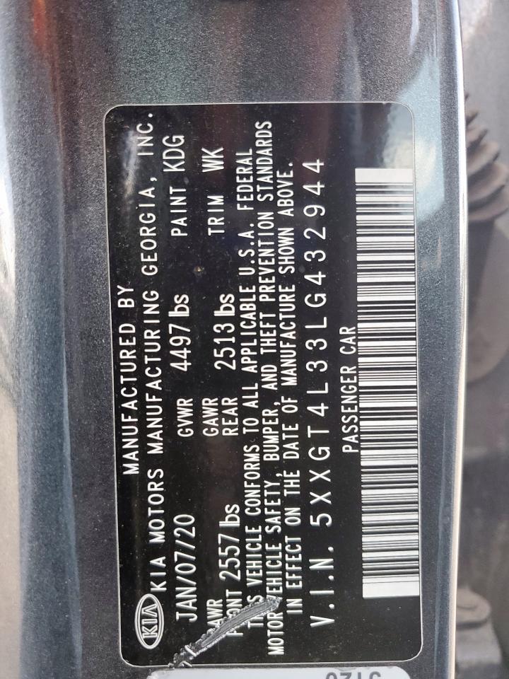 2020 Kia Optima Lx VIN: 5XXGT4L33LG432944 Lot: 64881815