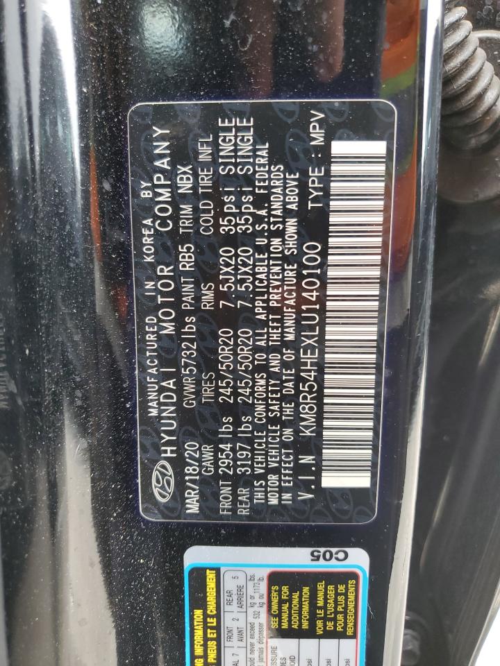 2020 Hyundai Palisade Limited VIN: KM8R54HEXLU140100 Lot: 64564345