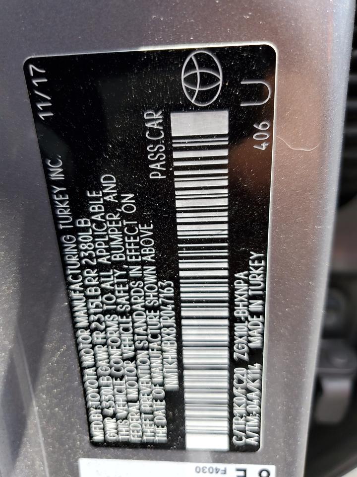 2018 Toyota C-Hr Xle VIN: NMTKHMBX8JR047163 Lot: 63106105