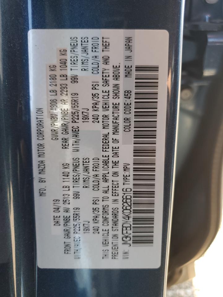 2019 Mazda Cx-5 Grand Touring Reserve VIN: JM3KFBDY4K0626616 Lot: 65415765