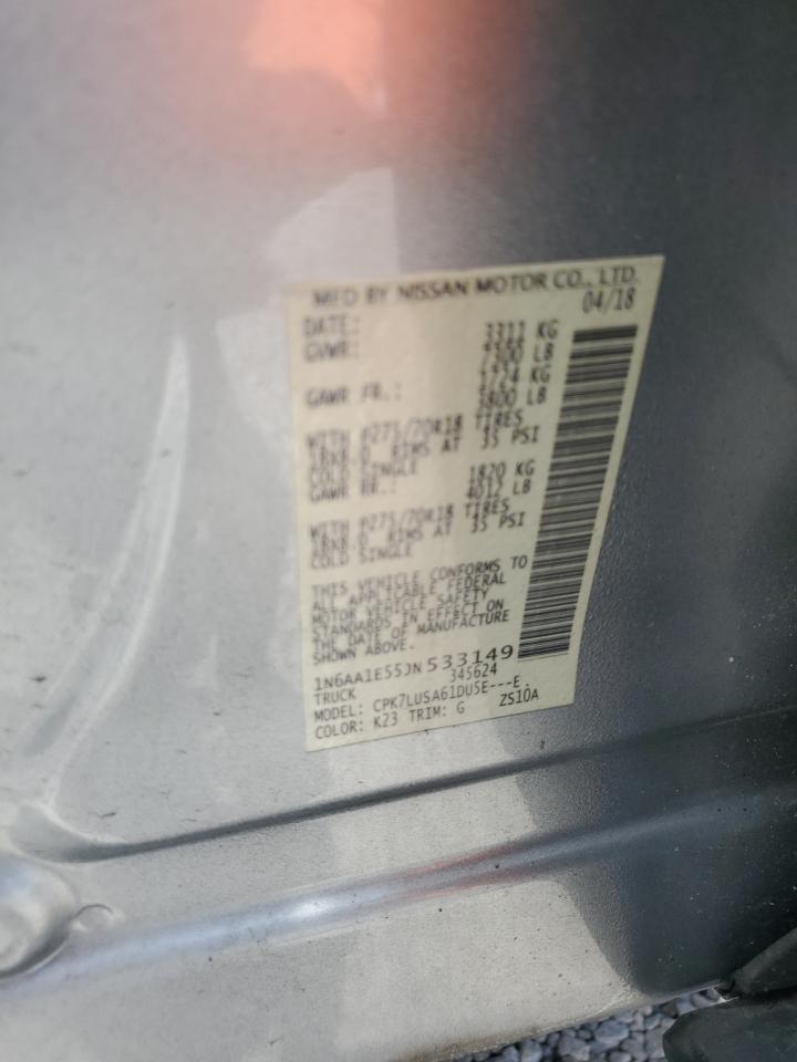 2018 Nissan Titan Sv VIN: 1N6AA1E55JN533149 Lot: 63965525