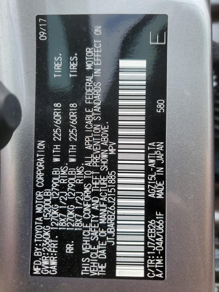 2018 Lexus Nx 300 Base VIN: JTJBARBZ6J2151885 Lot: 63441535