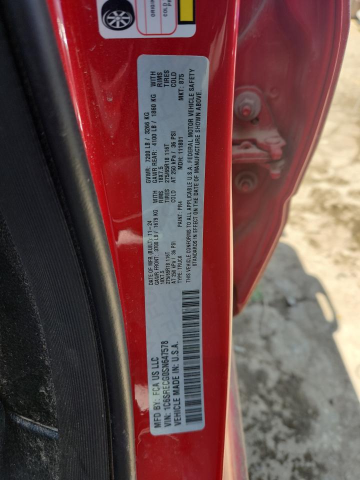 2025 Ram 1500 Tradesman VIN: 1C6SRECG0SN647578 Lot: 63160595