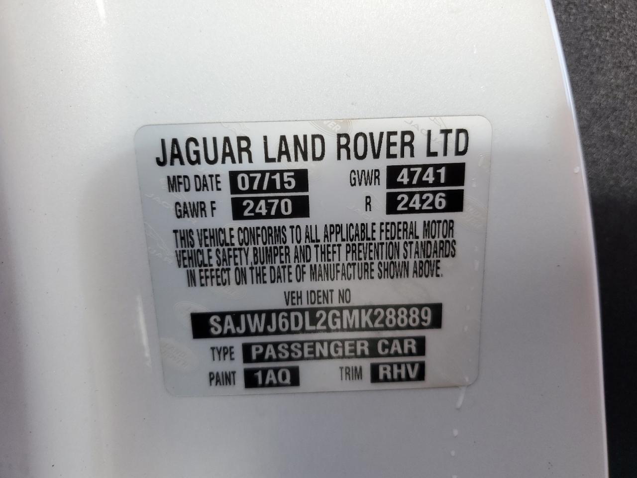 2016 Jaguar F-Type R VIN: SAJWJ6DL2GMK28889 Lot: 64446815