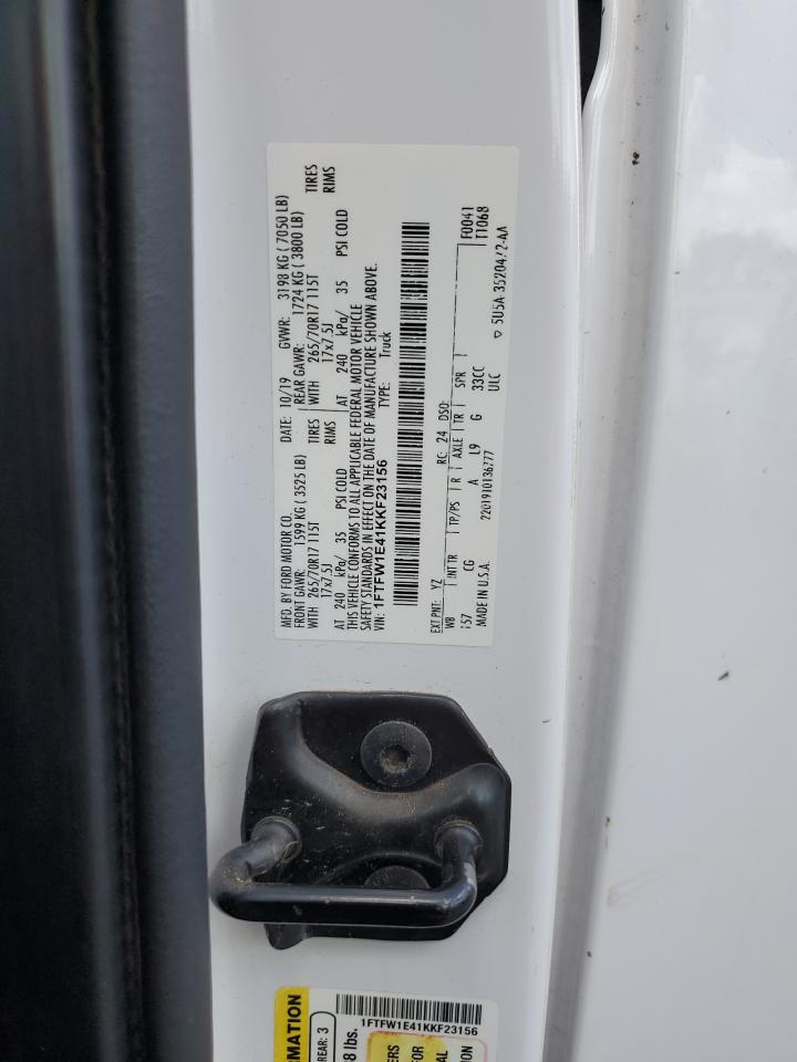 2019 Ford F150 Supercrew VIN: 1FTFW1E41KKF23156 Lot: 65899805