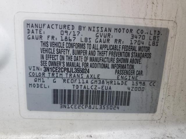 2018 NISSAN VERSA NOTE S  