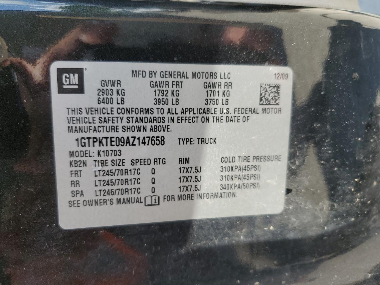 1gtpkte09az147658 1GTPKTE09AZ147658 2010 GMC Sierra K1500