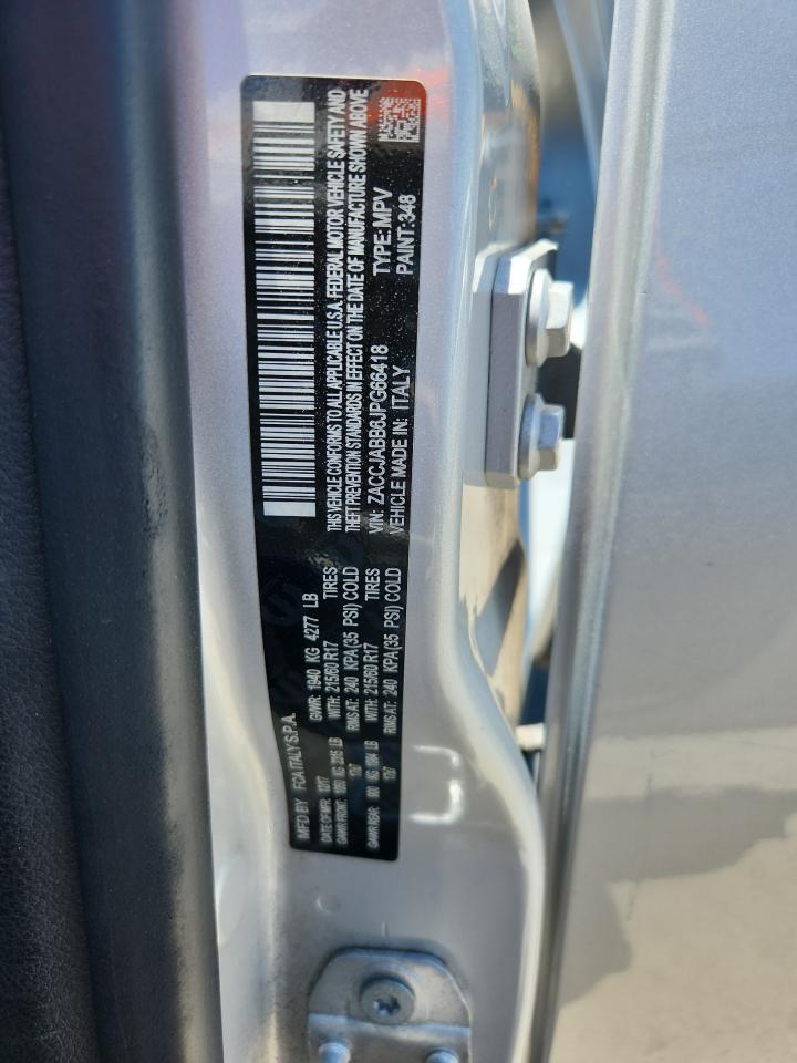 2018 Jeep Renegade Latitude VIN: ZACCJABB6JPG66418 Lot: 65214735
