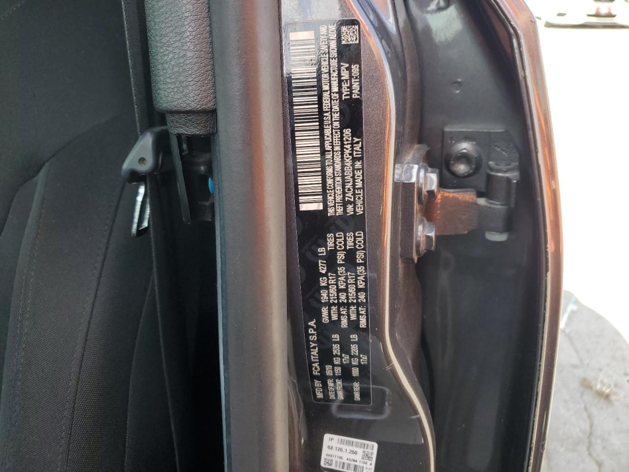 2019 Jeep Renegade Latitude VIN: ZACNJABB4KPK41206 Lot: 63792995