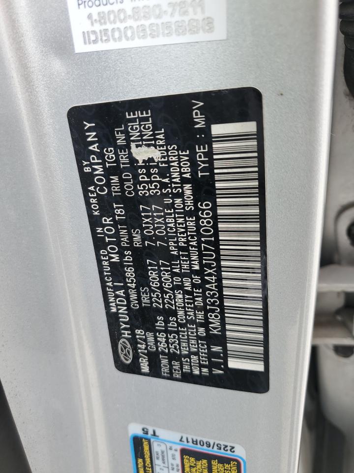 2018 Hyundai Tucson Sel VIN: KM8J33A4XJU710866 Lot: 64036965