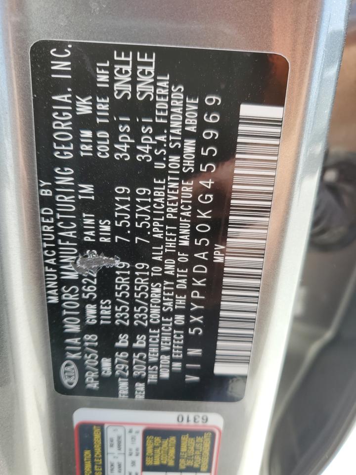 2019 Kia Sorento Sx VIN: 5XYPKDA50KG455969 Lot: 66373985