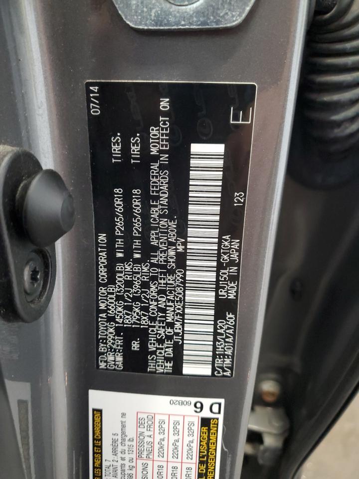 2014 Lexus Gx 460 VIN: JTJBM7FXXE5087990 Lot: 63308115
