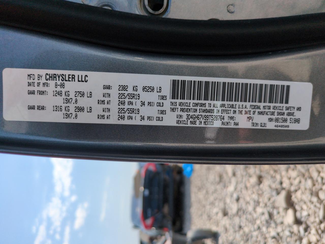 2009 Dodge Journey R/T VIN: 3D4GH67V99T528764 Lot: 65385765