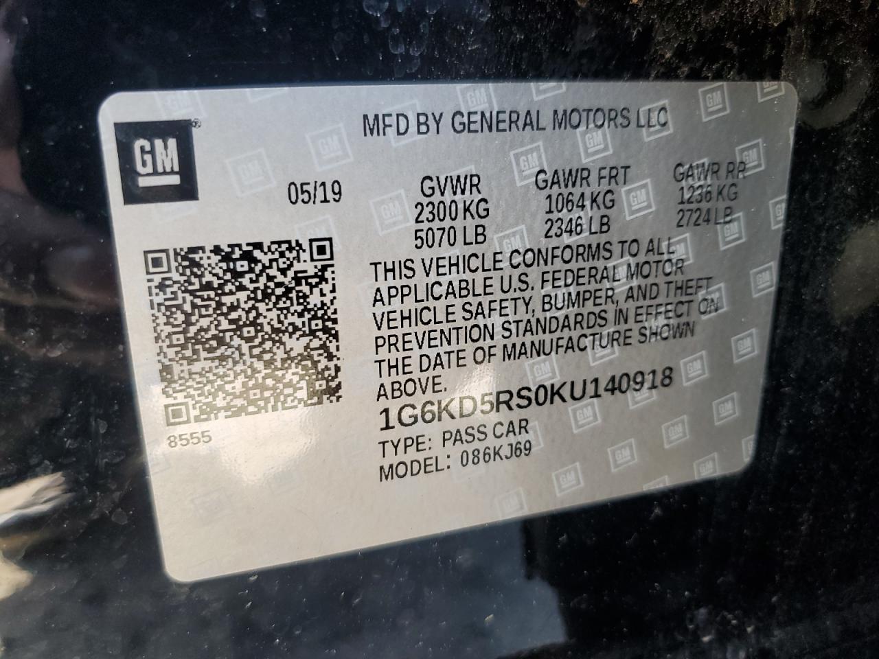2019 Cadillac Ct6 Premium Luxury VIN: 1G6KD5RS0KU140918 Lot: 62458165