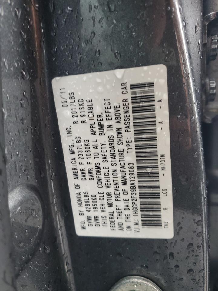 2011 Honda Accord Lx VIN: 1HGCP2F39BA129083 Lot: 63396765