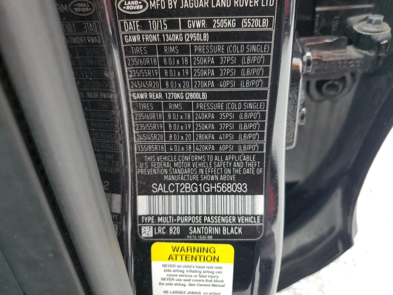 2016 Land Rover Discovery Sport Hse Luxury VIN: SALCT2BG1GH568093 Lot: 65560485