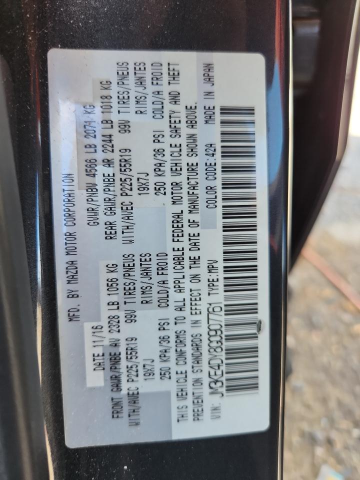 2016 Mazda Cx-5 Gt VIN: JM3KE4DY8G0907761 Lot: 62907925