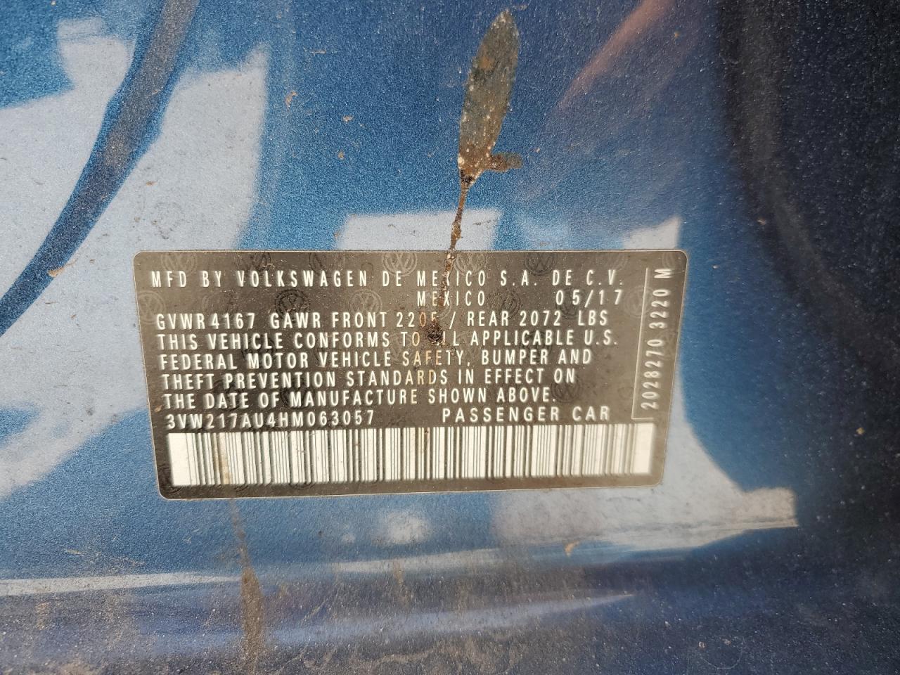 3vw217au4hm063057 3VW217AU4HM063057 2017 Volkswagen Golf S