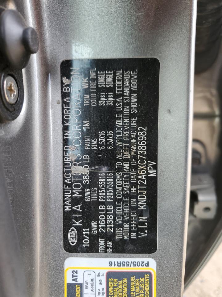2012 Kia Soul + VIN: KNDJT2A6XC7386982 Lot: 65059035