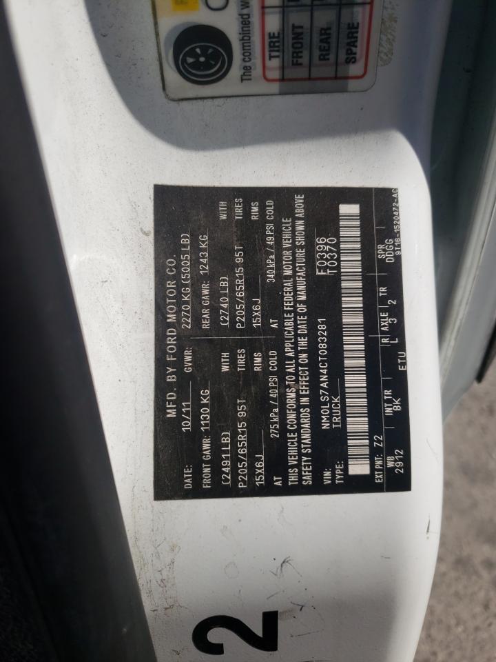 2012 Ford Transit Connect Xl VIN: NM0LS7AN4CT083281 Lot: 64688885