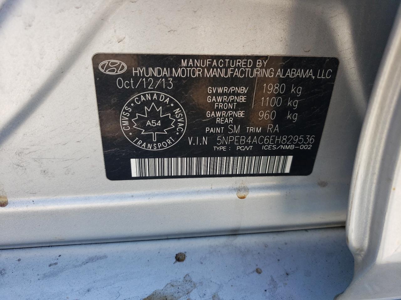 5npeb4ac6eh829536 5NPEB4AC6EH829536 2014 Hyundai Sonata Gls