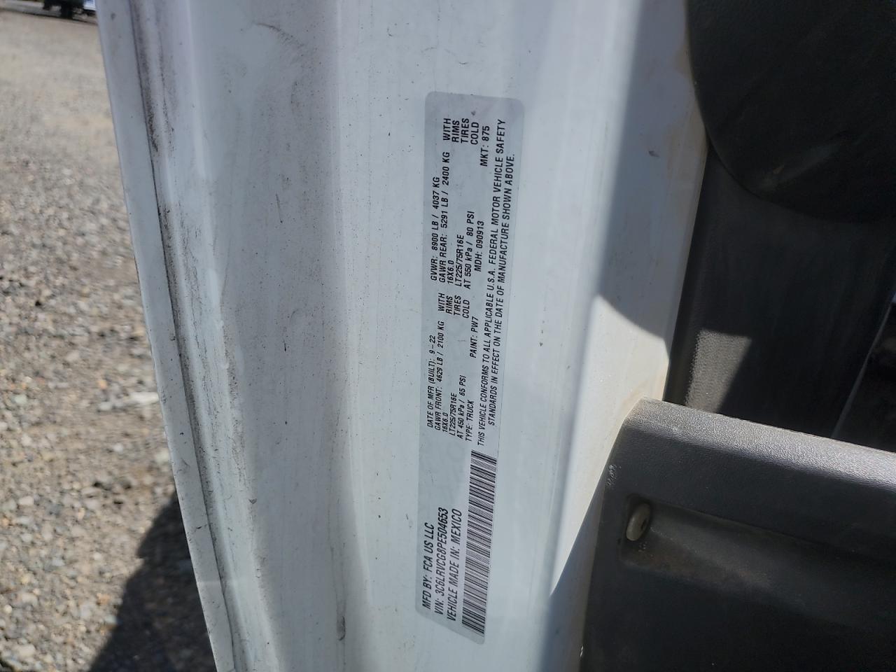 2023 Ram Promaster 2500 2500 High VIN: 3C6LRVCG8PE504653 Lot: 64325165