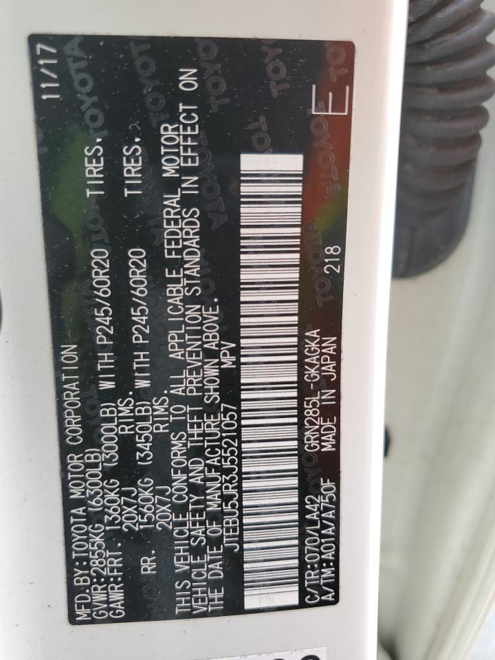 2018 Toyota 4Runner Sr5/Sr5 Premium VIN: JTEBU5JR3J5521057 Lot: 66995915