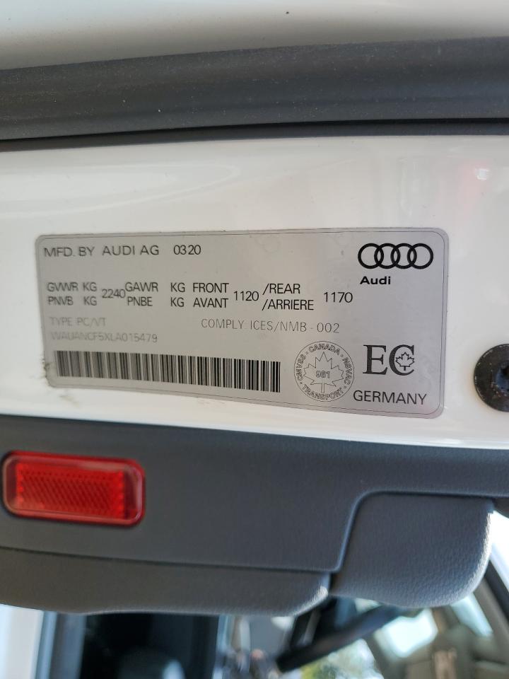 2020 Audi A5 Premium VIN: WAUANCF5XLA015479 Lot: 63893905
