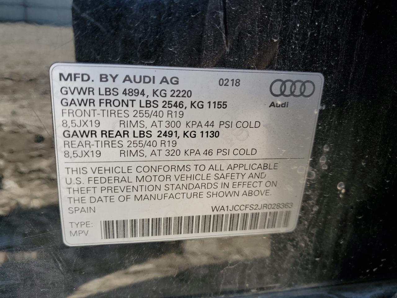 2018 Audi Q3 Premium Plus VIN: WA1JCCFS2JR028363 Lot: 63198715