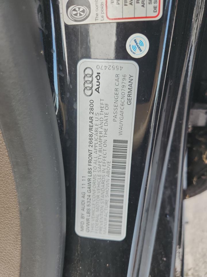 2012 Audi A7 Premium Plus VIN: WAUYGAFC6CN079796 Lot: 64938775