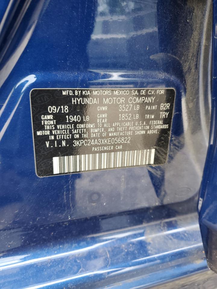 2019 Hyundai Accent Se VIN: 3KPC24A3XKE056822 Lot: 64606175