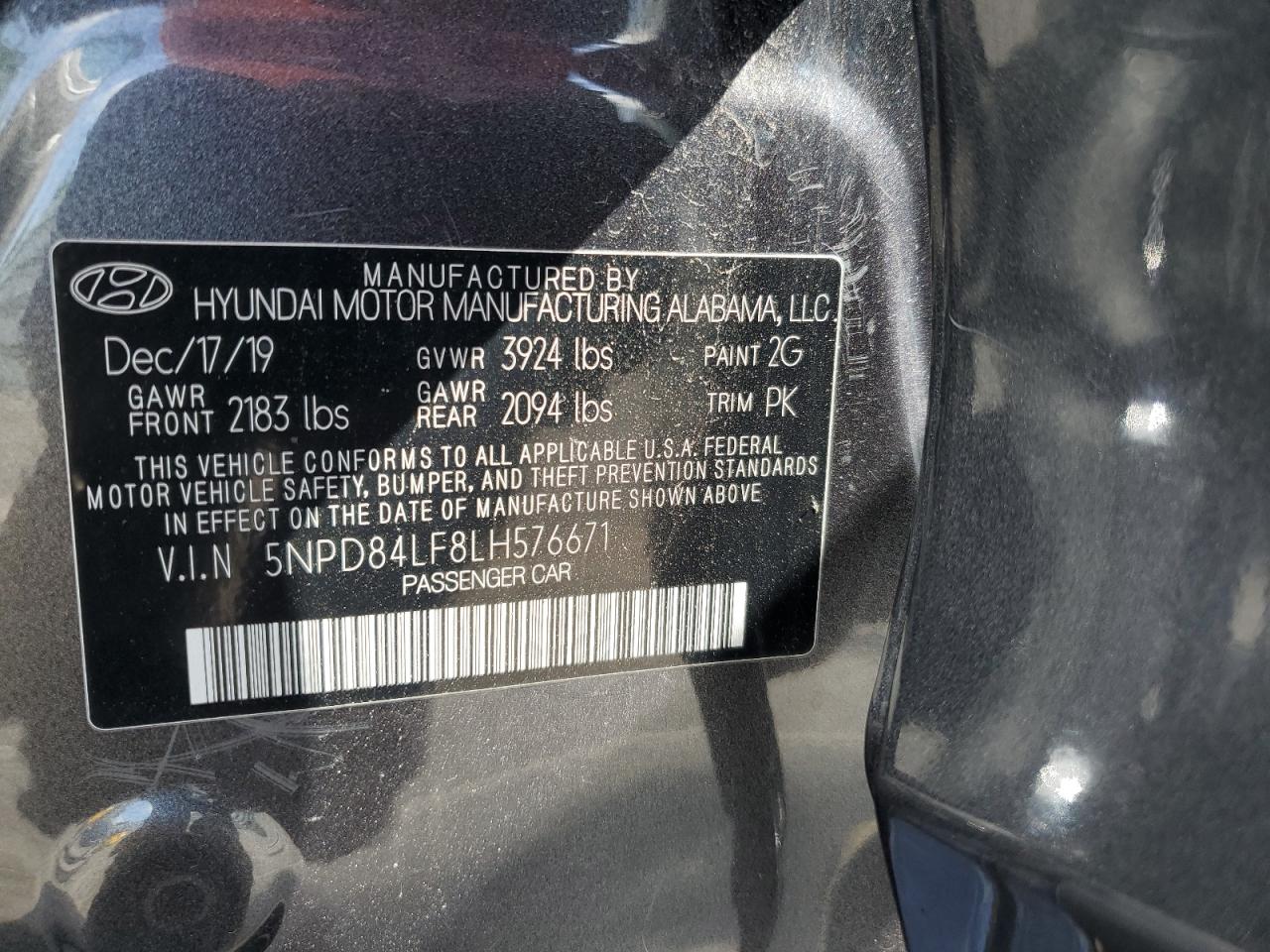 2020 Hyundai Elantra Sel VIN: 5NPD84LF8LH576671 Lot: 63780995