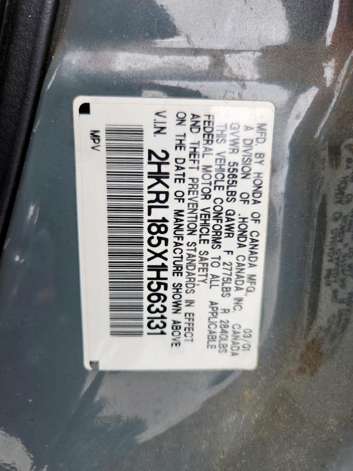 2001 Honda Odyssey Lx VIN: 2HKRL185X1H563131 Lot: 63166495