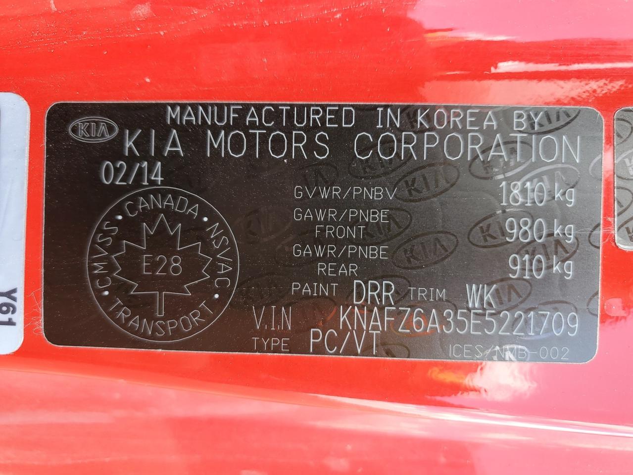 2014 Kia Forte Sx VIN: KNAFZ6A35E5221709 Lot: 65019405