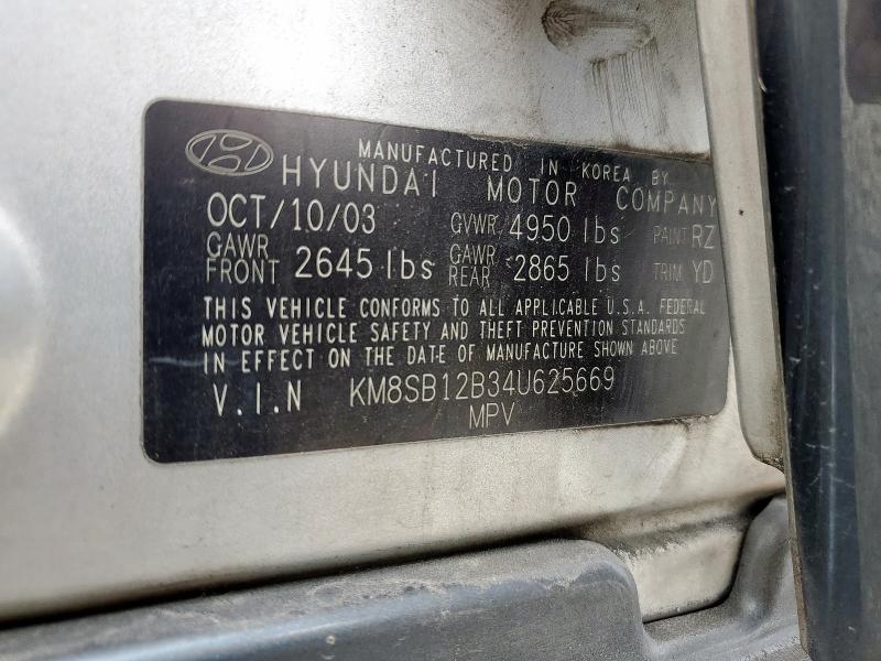 2004 HYUNDAI SANTA FE GL  