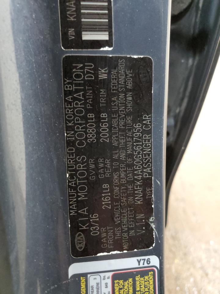 2016 Kia Forte Lx VIN: KNAFK4A60G5617956 Lot: 65135195