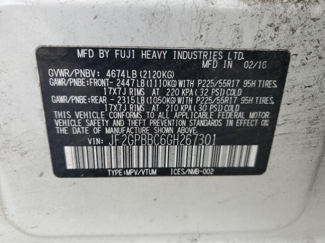 2016 SUBARU CROSSTREK 2.0I HYBRID