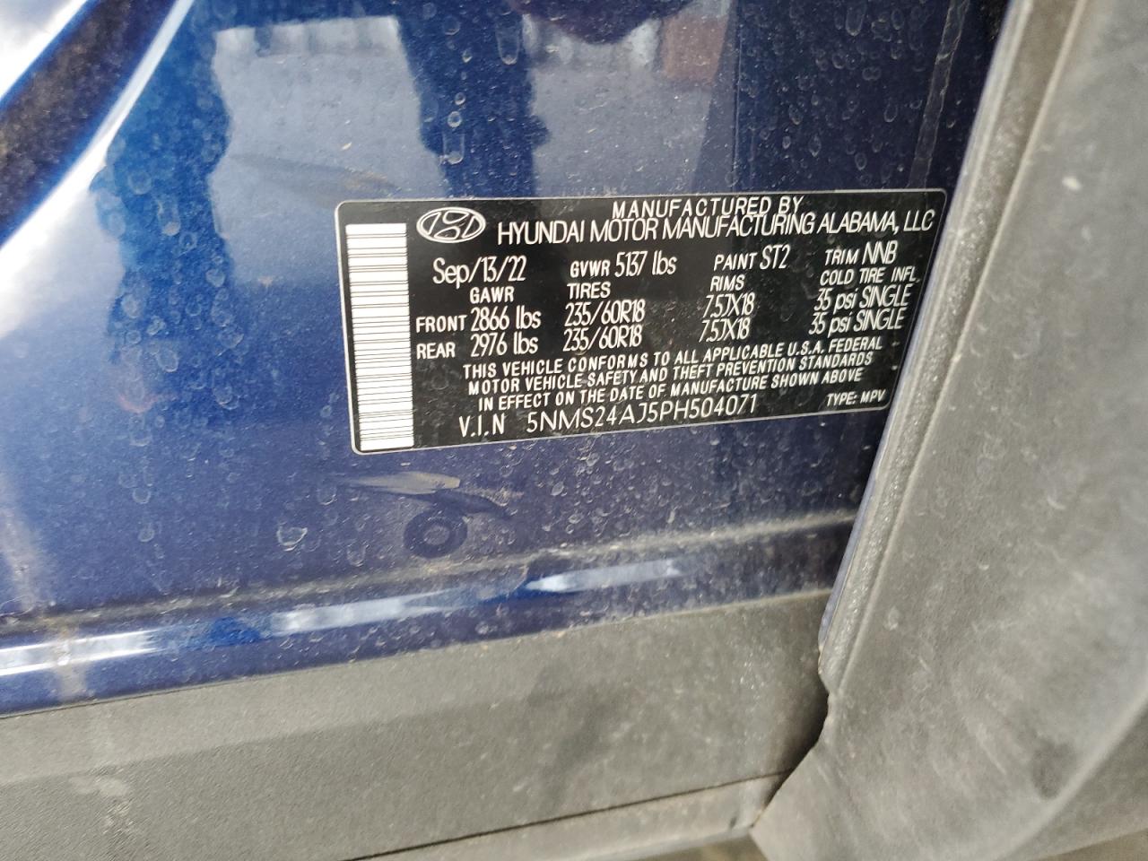 2023 Hyundai Santa Fe Sel VIN: 5NMS24AJ5PH504071 Lot: 65113705