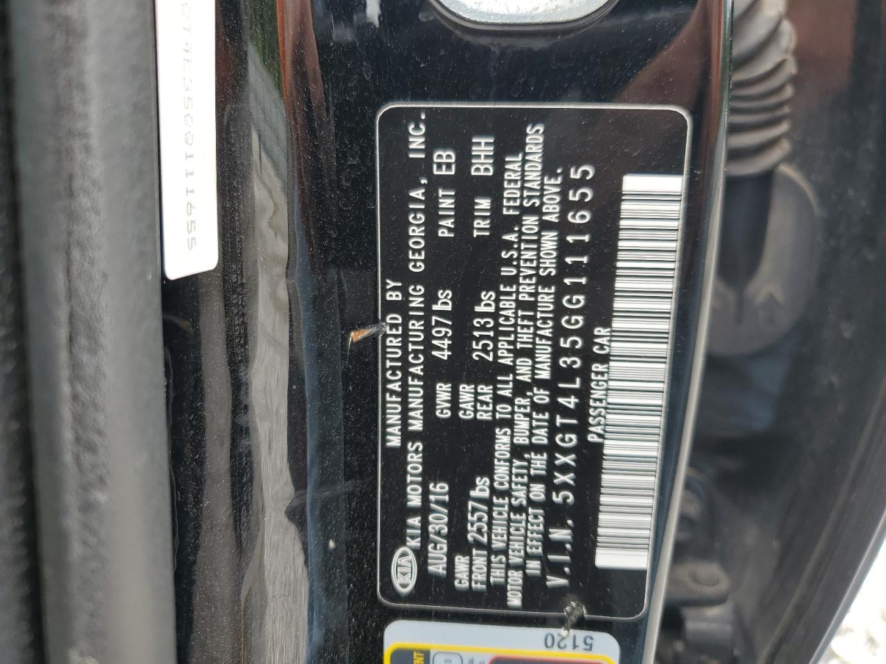 2016 Kia Optima Lx VIN: 5XXGT4L35GG111655 Lot: 64983285