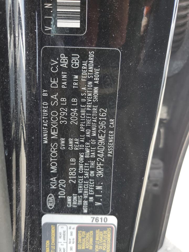 2021 Kia Forte Fe VIN: 3KPF24AD9ME296162 Lot: 64822965