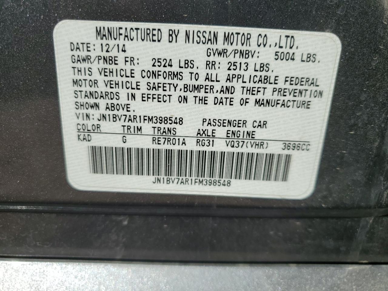 2015 Infiniti Q50 Base VIN: JN1BV7AR1FM398548 Lot: 64245625