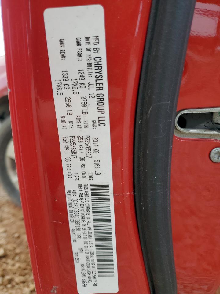 2012 Dodge Journey Sxt VIN: 3C4PDCBG4CT387190 Lot: 65438605