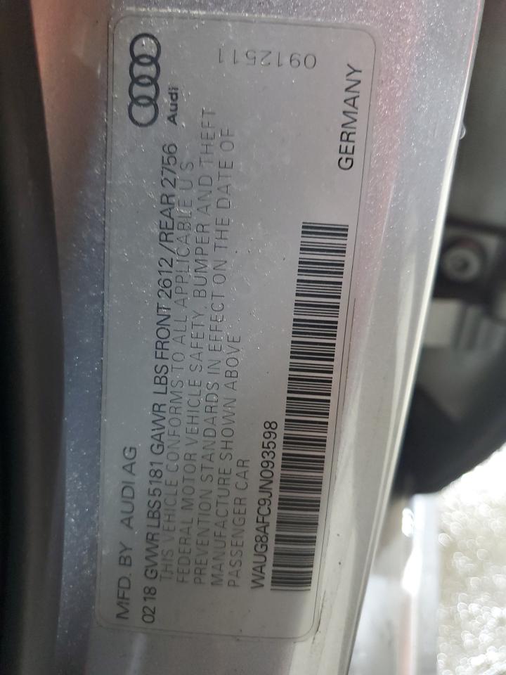 2018 Audi A6 Premium Plus VIN: WAUG8AFC9JN093598 Lot: 64485335