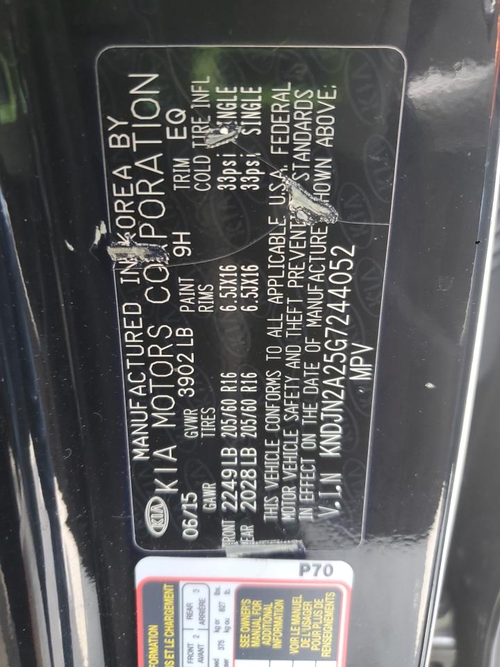2016 Kia Soul VIN: KNDJN2A25G7244052 Lot: 65360985