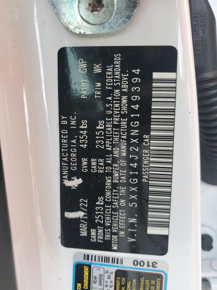 2022 Kia K5 Lxs VIN: 5XXG14J2XNG149394 Lot: 63134395